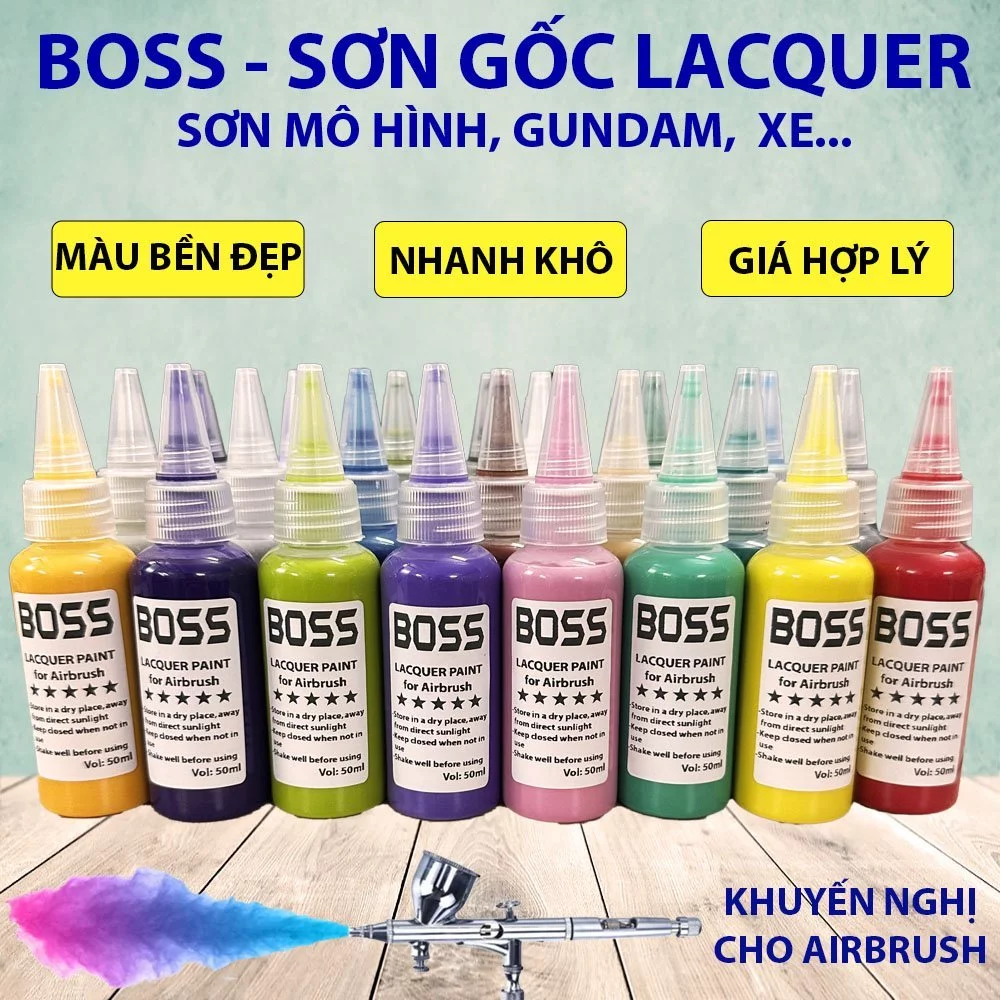 Sơn mô hình gốc lacquer thương hiệu BOSS 50ml 100ml
